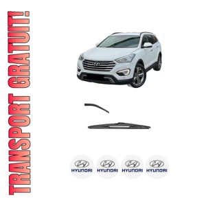 Stergator lamela spate HYUNDAI GRAND SANTA FÉ din 2013 - 2018, pentru luneta auto, Valeo Silencio, din cauciuc siliconat rezistent, 4 Stickere Auto HYUNDAI