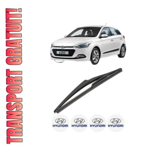 Stergator lamela spate HYUNDAI i20 II Coupe (GB) din 2015 - 2021, pentru luneta auto, Valeo Silencio, din cauciuc siliconat rezistent, 4 Stickere Auto HYUNDAI