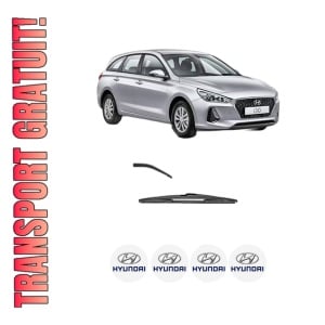 Stergator lamela spate HYUNDAI i30 Kombi Van (PDE) din 2017 - 2020, pentru luneta auto, Valeo Silencio, din cauciuc siliconat rezistent, 4 Stickere Auto HYUNDAI