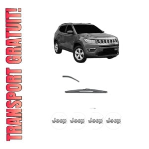 Stergator lamela spate JEEP COMPASS (MP, M6, MV, M7) din 2016, pentru luneta auto, Valeo Silencio, din cauciuc siliconat rezistent, 4 Stickere Auto JEEP