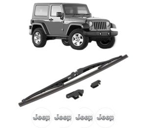 Stergator lamela spate JEEP WRANGLER III (JK) din 2007 - 2011, pentru luneta auto, Valeo Silencio, din cauciuc siliconat rezistent, 4 Stickere Auto JEEP v20800