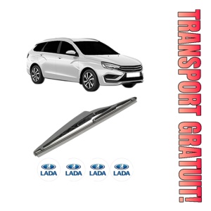 Stergator lamela spate LADA VESTA SW Estate (GFK_) din 2023, pentru luneta auto, Bosch Twin, din cauciuc siliconat rezistent, 4 Stickere Auto LADA