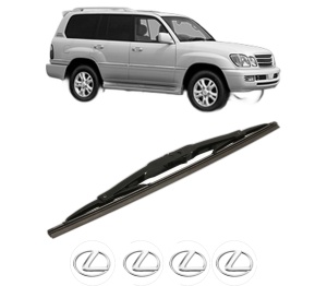 Stergator lamela spate LEXUS LX (UZJ100) din 1998 - 2008, pentru luneta auto, Bosch Twin, din cauciuc siliconat rezistent, 4 Stickere Auto LEXUS v31230
