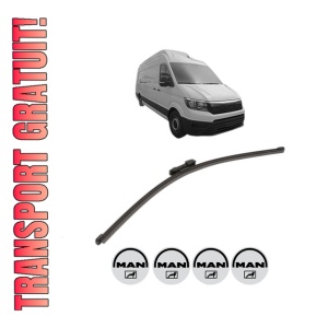 Stergator lamela spate MAN TGE Van din 2017 - 2024, pentru luneta auto, Valeo Silencio Xtrm, din cauciuc siliconat rezistent, 4 Stickere Auto MAN