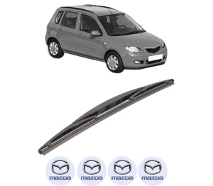 Stergator lamela spate MAZDA 2 (DY) din 2003 - 2007, pentru luneta auto, Bosch Twin, din cauciuc siliconat rezistent, 4 Stickere Auto MAZDA v24690