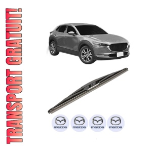 Stergator lamela spate MAZDA CX-30 (DM) din 2019, pentru luneta auto, Valeo Silencio, din cauciuc siliconat rezistent, 4 Stickere Auto MAZDA