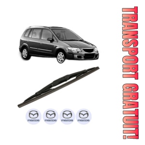Stergator lamela spate MAZDA PREMACY (CP) din 1999 - 2005, pentru luneta auto, Bosch Twin, din cauciuc siliconat rezistent, 4 Stickere Auto MAZDA