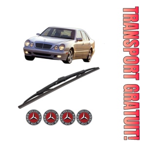 Stergator lamela spate MERCEDES-BENZ E-CLASS Platform/Chassis (VF210) din 1996 - 2002, pentru luneta auto, Bosch Twin, din cauciuc siliconat rezistent, 4 Stickere Auto MERCEDES-BENZ