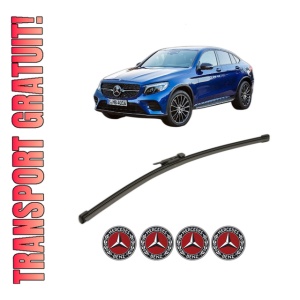 Stergator lamela spate MERCEDES-BENZ GLC Coupe (C253) din 2016 - 2023, pentru luneta auto, Valeo Silencio Xtrm, din cauciuc siliconat rezistent, 4 Stickere Auto MERCEDES-BENZ
