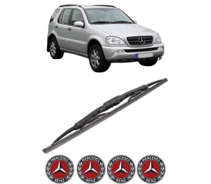 Stergator lamela spate MERCEDES-BENZ M-CLASS (W163) din 1998 - 2005, pentru luneta auto, Bosch Twin, din cauciuc siliconat rezistent, 4 Stickere Auto MERCEDES-BENZ v30330