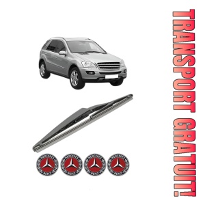 Stergator lamela spate MERCEDES-BENZ M-CLASS (W164) din 2005 - 2011, pentru luneta auto, Bosch Twin, din cauciuc siliconat rezistent, 4 Stickere Auto MERCEDES-BENZ
