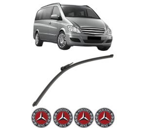 Stergator lamela spate MERCEDES-BENZ VIANO (W639) din 2003 - 2007, pentru luneta auto, Valeo Silencio Xtrm, din cauciuc siliconat rezistent, 4 Stickere Auto MERCEDES-BENZ v16780