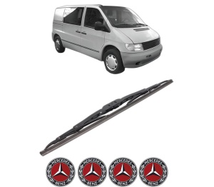 Stergator lamela spate MERCEDES-BENZ VITO Bus (W638) din 1996 - 2003, pentru luneta auto, Bosch Twin, din cauciuc siliconat rezistent, 4 Stickere Auto MERCEDES-BENZ v32430