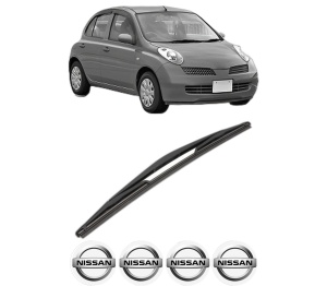 Stergator lamela spate NISSAN MICRA III (K12) din 2002 - 2010, pentru luneta auto, Valeo Silencio, din cauciuc siliconat rezistent, 4 Stickere Auto NISSAN v20320
