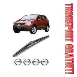 Stergator lamela spate NISSAN QASHQAI I (J10, NJ10) din 2006 - 2014, pentru luneta auto, Bosch Twin, din cauciuc siliconat rezistent, 4 Stickere Auto NISSAN