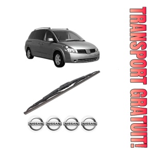 Stergator lamela spate NISSAN QUEST (V42) din 2003, pentru luneta auto, Bosch Twin, din cauciuc siliconat rezistent, 4 Stickere Auto NISSAN