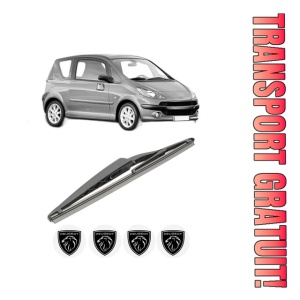 Stergator lamela spate PEUGEOT 1007 (KM_) din 2005, pentru luneta auto, Bosch Twin, din cauciuc siliconat rezistent, 4 Stickere Auto PEUGEOT