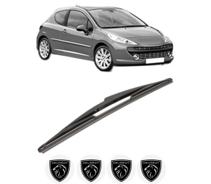 Stergator lamela spate PEUGEOT 207 (WA_, WC_) din 2006 - 2015, pentru luneta auto, Valeo Silencio, din cauciuc siliconat rezistent, 4 Stickere Auto PEUGEOT v18940