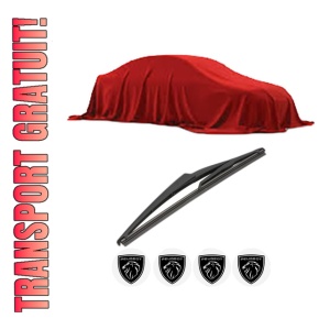 Stergator lamela spate PEUGEOT 3008 I MPV (0U_) din 2009 - 2016, pentru luneta auto, Valeo Silencio, din cauciuc siliconat rezistent, 4 Stickere Auto PEUGEOT - Img 1