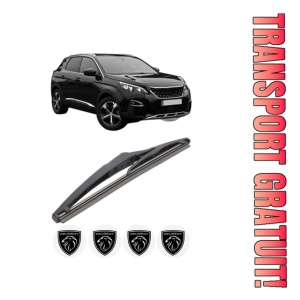 Stergator lamela spate PEUGEOT 3008 II SUV (MC_, MR_, MJ_, M4_) din 2016 - 2023, pentru luneta auto, Bosch Twin, din cauciuc siliconat rezistent, 4 Stickere Auto PEUGEOT
