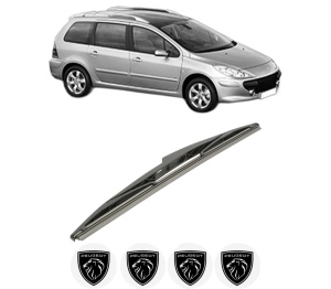Stergator lamela spate PEUGEOT 307 SW (3H) din 2002 - 2009, pentru luneta auto, Bosch Twin, din cauciuc siliconat rezistent, 4 Stickere Auto PEUGEOT v27979