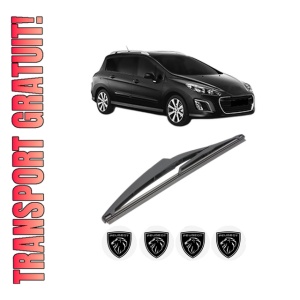 Stergator lamela spate PEUGEOT 308 SW I Estate Van (4E_) din 2008 - 2012, pentru luneta auto, Valeo Silencio, din cauciuc siliconat rezistent, 4 Stickere Auto PEUGEOT