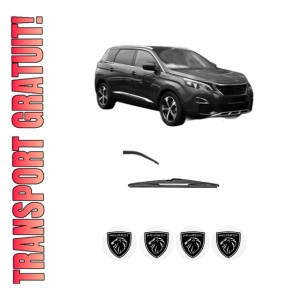 Stergator lamela spate PEUGEOT 5008 II Van (MC_, MJ_) din 2018, pentru luneta auto, Valeo Silencio, din cauciuc siliconat rezistent, 4 Stickere Auto PEUGEOT
