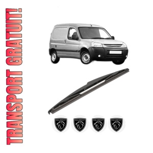 Stergator lamela spate PEUGEOT PARTNER Box Body/MPV din 1996 - 2015, pentru luneta auto, Valeo Silencio, din cauciuc siliconat rezistent, 4 Stickere Auto PEUGEOT