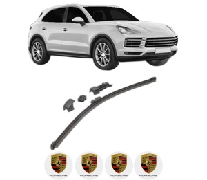 Stergator lamela spate PORSCHE CAYENNE (9YA) din 2017, pentru luneta auto, Valeo HydroConnect, din cauciuc siliconat rezistent, 4 Stickere Auto PORSCHE v16960