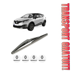 Stergator lamela spate RENAULT CAPTUR I (J5_, H5_) din 2013, pentru luneta auto, Bosch Twin, din cauciuc siliconat rezistent, 4 Stickere Auto RENAULT