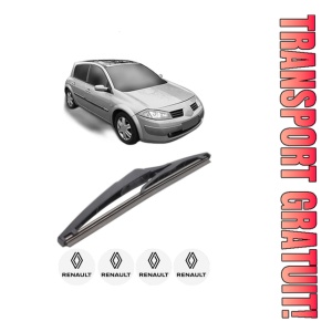 Stergator lamela spate RENAULT MEGANE II Hatchback Van (KM0/2_) din 2003 - 2009, pentru luneta auto, Bosch Twin, din cauciuc siliconat rezistent, 4 Stickere Auto RENAULT
