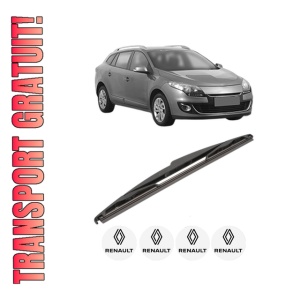Stergator lamela spate RENAULT MEGANE III Combi Van (KZ0/1) din 2009 - 2015, pentru luneta auto, Valeo Silencio, din cauciuc siliconat rezistent, 4 Stickere Auto RENAULT - Img 1