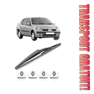 Stergator lamela spate RENAULT THALIA I (LB_) din 1998 - 2009, pentru luneta auto, Bosch Twin, din cauciuc siliconat rezistent, 4 Stickere Auto RENAULT