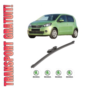 Stergator lamela spate SKODA CITIGO (NF1) din 2011 - 2019, pentru luneta auto, Valeo Silencio Xtrm, din cauciuc siliconat rezistent, 4 Stickere Auto SKODA