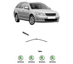 Stergator lamela spate SKODA OCTAVIA II Combi (1Z5) din 2004 - 2013, pentru luneta auto, Valeo Silencio, din cauciuc siliconat rezistent, 4 Stickere Auto SKODA v16360