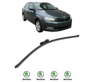 Stergator lamela spate SKODA RAPID (NH3, NK3, NK6) din 2012 - 2022, pentru luneta auto, Valeo Silencio Xtrm, din cauciuc siliconat rezistent, 4 Stickere Auto SKODA v17380