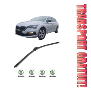 Stergator lamela spate SKODA SCALA (NW1) din 2019, pentru luneta auto, Bosch Aerotwin, din cauciuc siliconat rezistent, 4 Stickere Auto SKODA