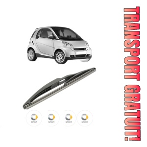 Stergator lamela spate SMART FORTWO Coupe (451) din 2007 - 2012, pentru luneta auto, Bosch Twin, din cauciuc siliconat rezistent, 4 Stickere Auto SMART