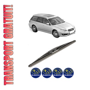 Stergator lamela spate SUBARU LEGACY IV Estate (BP) din 2003 - 2009, pentru luneta auto, Valeo Silencio, din cauciuc siliconat rezistent, 4 Stickere Auto SUBARU