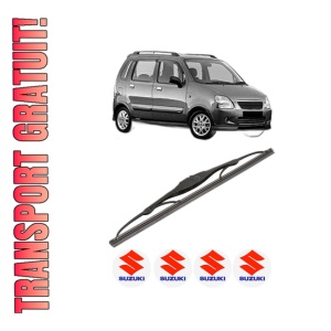 Stergator lamela spate SUZUKI WAGON R+ (MA) din 2000 - 2008, pentru luneta auto, Valeo Silencio, din cauciuc siliconat rezistent, 4 Stickere Auto SUZUKI