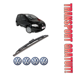 Stergator lamela spate Volkswagen FOX Van (5Z1) din 2010 - 2011, pentru luneta auto, Bosch Twin, din cauciuc siliconat rezistent, 4 Stickere Auto VW