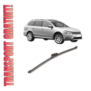 Stergator lamela spate Volkswagen PASSAT ALLTRACK B7 (365) din 2012 - 2014, pentru luneta auto, Valeo Silencio Xtrm, din cauciuc siliconat rezistent, 4 Stickere Auto VW - Img 1
