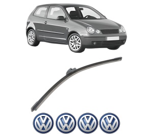 Stergator lamela spate Volkswagen POLO IV (9N_, 9A_) din 2001 - 2009, pentru luneta auto, Bosch Aerotwin, din cauciuc siliconat rezistent, 4 Stickere Auto VW v27045