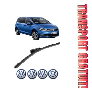 Stergator lamela spate Volkswagen TOURAN (5T1) din 2015 - 2022, pentru luneta auto, Bosch Aerotwin, din cauciuc siliconat rezistent, 4 Stickere Auto VW