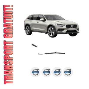 Stergator lamela spate VOLVO V60 II Cross Country (227) din 2018 - 2021, pentru luneta auto, Valeo AquaBlade, din cauciuc siliconat rezistent, 4 Stickere Auto VOLVO