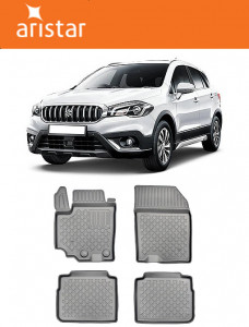 Suzuki Sx4 S-Cross, Suv, Din 09.2013 - 2019 , Set Covorase Auto Tip Tavita Premium 3D, din cauciuc accesorii pentru autoturismul tau - masina v169710