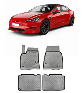 Tesla Model S, Coupe, Din 07.2012 - 03.2015 , Set Covorase Auto Tip Tavita Premium 3D, din cauciuc accesorii pentru autoturismul tau - masina v171357