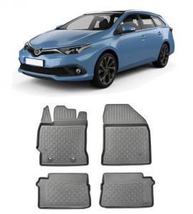 Toyota Auris II, Hatchback, Din 01.2013 - 12.2018 , Set Covorase Auto Tip Tavita Premium 3D, din cauciuc accesorii pentru autoturismul tau - masina v174497