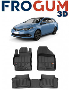 Toyota Auris II Hybrid, Hatchback, Din 07.2013 - 12.2018 , Set Covorase Auto Tip Tavita Premium 3D, din cauciuc accesorii pentru autoturismul tau - masina v171272