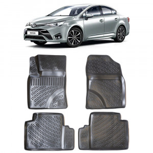 Toyota Avensis III 2009-2018 Set 4 covorase auto din cauciuc tip tavita premium line 3D accesorii pentru autoturismul tau - masina v242383